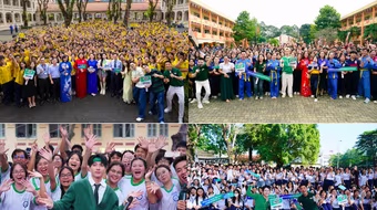 Tiếp sức thí sinh trước màn đồng diễn võ nhạc Vovinam xác lập kỷ lục thế giới