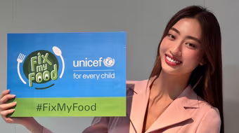 Lương Thuỳ Linh đại diện Việt Nam tham dự sự kiện của UNICEF 