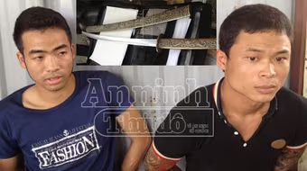 Thanh niên "cứng" vác kiếm chạy thục mạng khi gặp 141