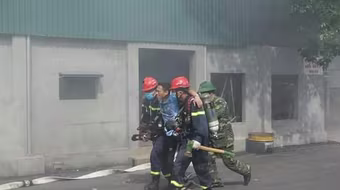 Diễn tập phòng cháy, cứu nạn tại công ty cổ phần may Sơn Hà 