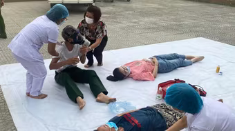 Phối hợp, xử lý tình huống cháy giả định phức tạp