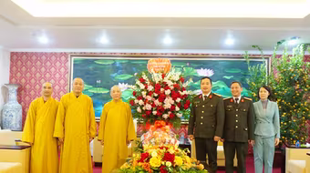 Giáo hội Phật giáo thành phố Hà Nội chúc mừng năm mới lực lượng Công an Thủ đô