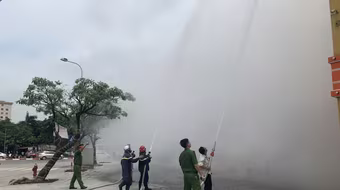 Diễn tập cứu nạn, chữa cháy tại Công ty cổ phần đầu tư và du lịch Thiên Sơn