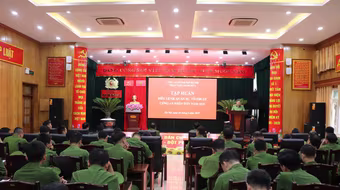 Trại tạm giam số 1 – Công an Hà Nội triển khai kế hoạch tập huấn điều lệnh quân sự, võ thuật
