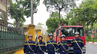 Hình ảnh khí thế làm nhiệm vụ của lực lược Công an Hà Nội trước giờ bảo đảm an ninh Chương trình hợp luyện lần 1 sự kiện A80