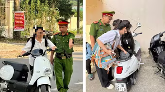 Công an xã Phúc Thịnh xử lý nhiều học sinh, sinh viên vi phạm an toàn giao thông