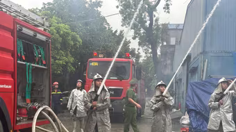 Thực tập phương án chữa cháy, cứu nạn tại Công ty TNHH Dụng cụ Thể thao Thăng Long