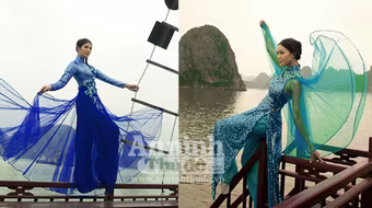 Ngọc Hân và Thuỳ Dung “đọ sắc” trên Vịnh Hạ Long