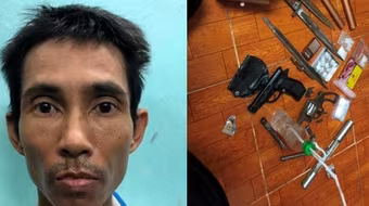 Thu 2 khẩu súng tại nhà ‘đầu nậu’ ma túy có 2 tiền án