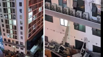 Hà Nội: Tá hỏa cả dàn cục nóng điều hòa ‘rụng” thẳng xuống từ chung cư cao tầng