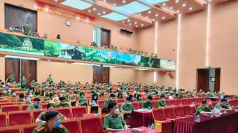 Cán bộ chủ chốt Công an Hà Nội dự hội nghị trực tuyến sơ kết 5 năm thực hiện Chỉ thị số 05 của Bộ Chính trị