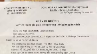 Nam tài xế sử dụng giấy đi đường của công ty bảo vệ để chở khách liên tỉnh