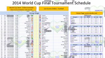 Lịch thi đấu thông minh World Cup 2014
