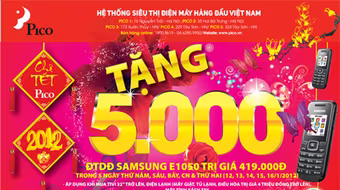Tiếp tục tặng 5000 điện thoại di động từ Pico