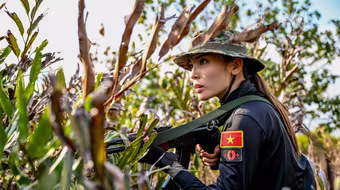 Hoa hậu Kỳ Duyên gây ấn tượng khi nhập vai lực lượng Cảnh sát cơ động tại "Chiến sĩ quả cảm"