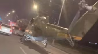 Trực thăng chiến đấu Mi-24 xuất hiện ở Yerevan vào ban đêm