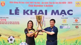 Giải bóng đá học sinh THPT Hà Nội - An ninh Thủ đô 2025 chính thức khai mạc