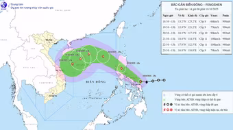 Bão Fengshen vào Biển Đông, sẽ suy yếu khi gặp không khí lạnh