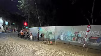 Bác bỏ thông tin bùn khoan ngầm metro Nhổn- Ga Hà Nội trào lên phố Tôn Đức Thắng gây trơn trượt