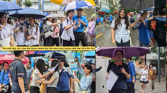 Thí sinh đầy tự tin khi hoàn thành bài thi môn Toán tuyển sinh lớp 10 Hà Nội 