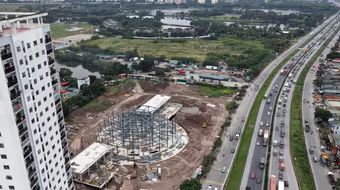 Nhìn từ flycam dự án bến xe khách hiện đại nhất của Thủ đô đang dần lộ diện