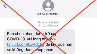 Cảnh giác mánh lừa thông báo nhận trợ cấp Covid-19 để hack tài khoản