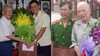 Thăm hỏi các đồng chí công an lão thành