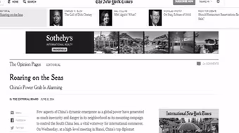 Thời báo New York: “Sư tử” Trung Quốc đang đe dọa hòa bình ở Biển Đông