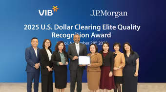 VIB được JP Morgan vinh danh giải thưởng 'Chất lượng thanh toán quốc tế xuất sắc năm 2025'