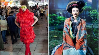 Hết mặc áo lông chim, thí sinh Top model lại hóa thân thành vương tần