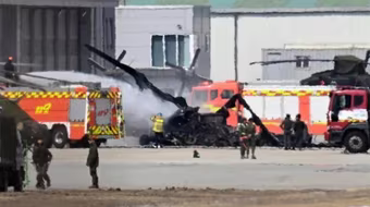 UAV trinh sát Hàn Quốc va chạm với trực thăng trong lúc hạ cánh xuống căn cứ 