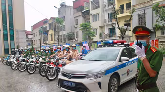 Hơn 11.000 đoàn viên, thanh niên Công an Thủ đô ra quân bảo đảm an ninh, trật tự cho ngày hội bầu cử