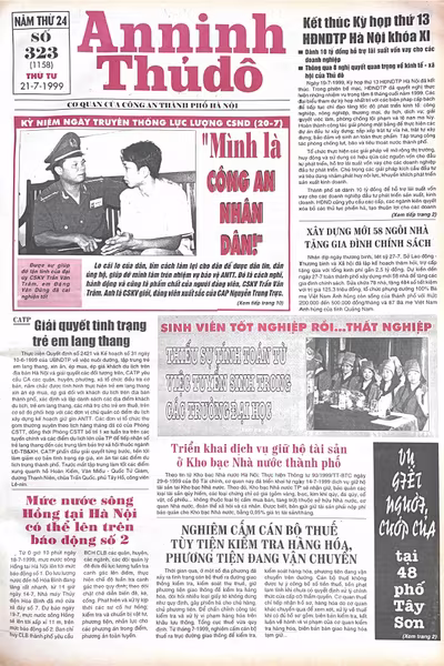 Báo An ninh Thủ đô số 01158, ngày 21/7/1999