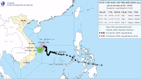 Trung bộ sắp có mưa lớn do hoàn lưu bão và không khí lạnh kết hợp