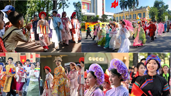 Ấn tượng hình ảnh thiếu nữ trong trang phục Việt "Bách hoa bộ hành" đẹp tuyệt trong nắng Hà Nội