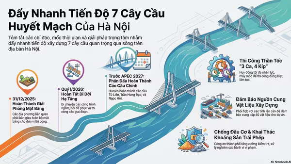 Hà Nội đôn đốc tiến độ xây dựng 7 cầu qua sông Hồng