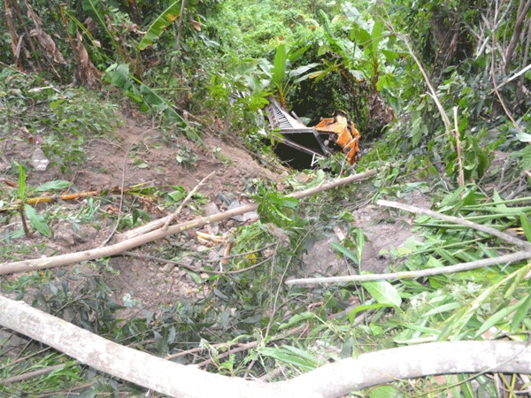 Quảng Ngãi: Ô tô chở gỗ lao xuống vực, 1 người chết