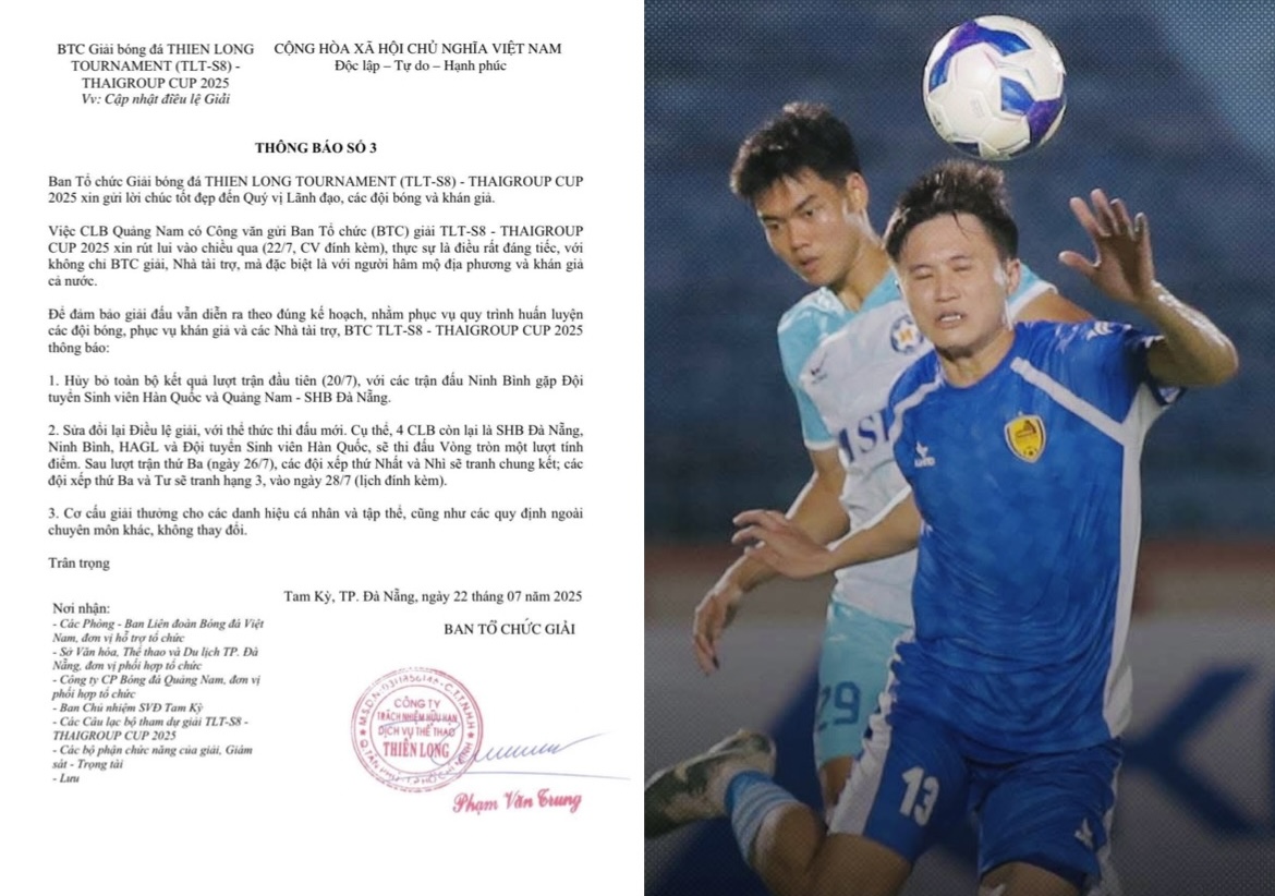 Giải tiền V-League 2025/26 lao đao vì CLB Quảng Nam bỏ cuộc
