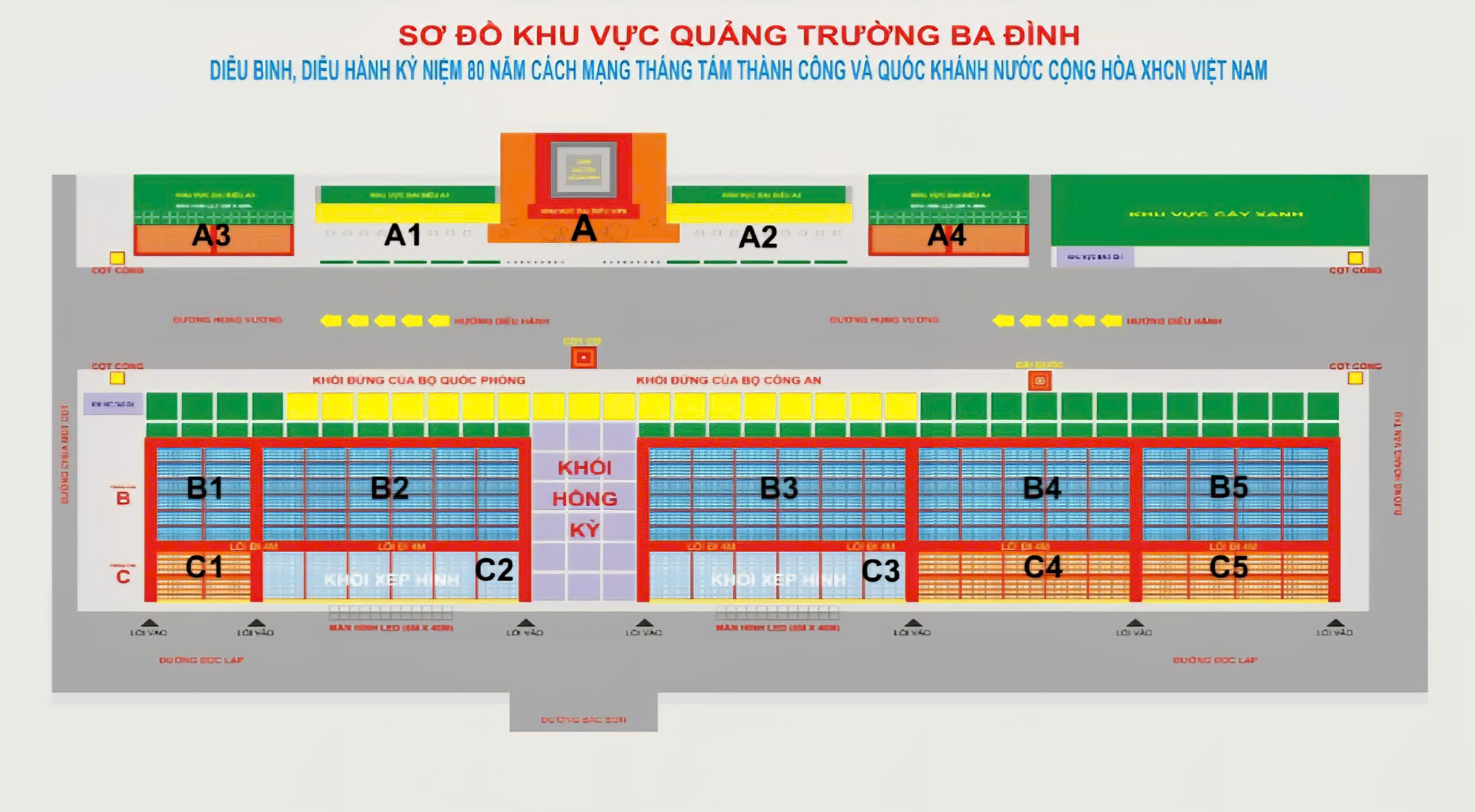 Quy định sử dụng Giấy mời, Thẻ tại buổi tổng duyệt và chính thức Lễ diễu binh, diễu hành A80