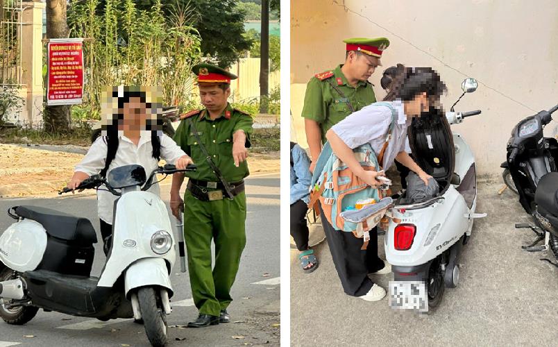 Công an xã Phúc Thịnh xử lý nhiều học sinh, sinh viên vi phạm an toàn giao thông