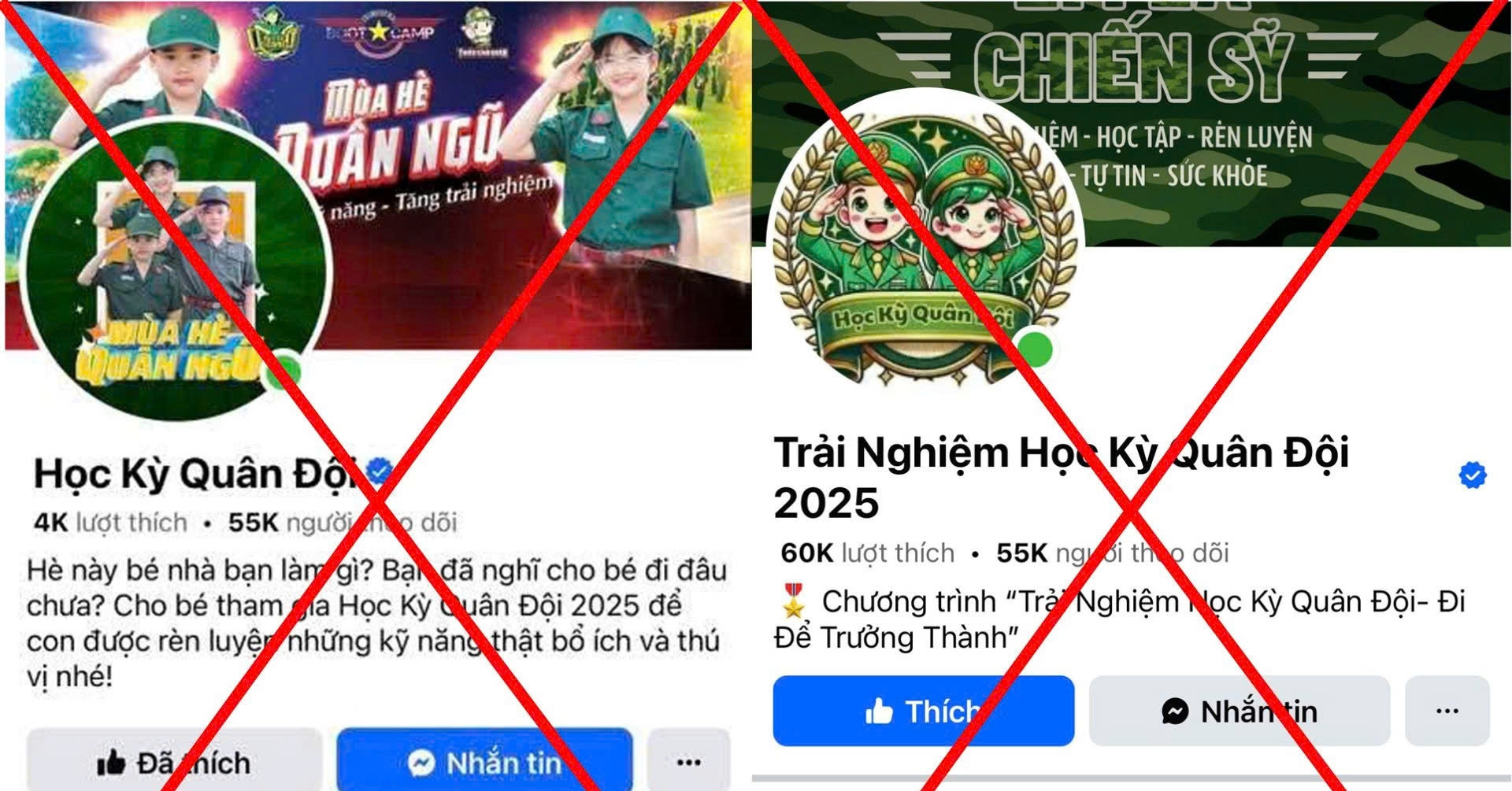 Cẩn thận với những trại hè từ các fanpage giả mạo gắn tích xanh