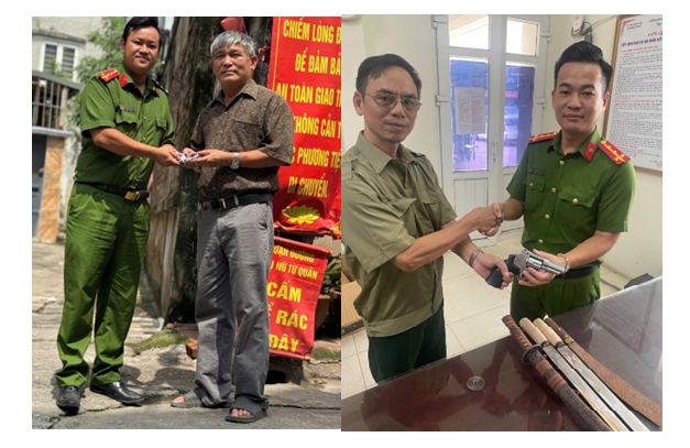 Công an phường Hoàng Mai đẩy mạnh tuyên truyền, vận động thu hồi vũ khí