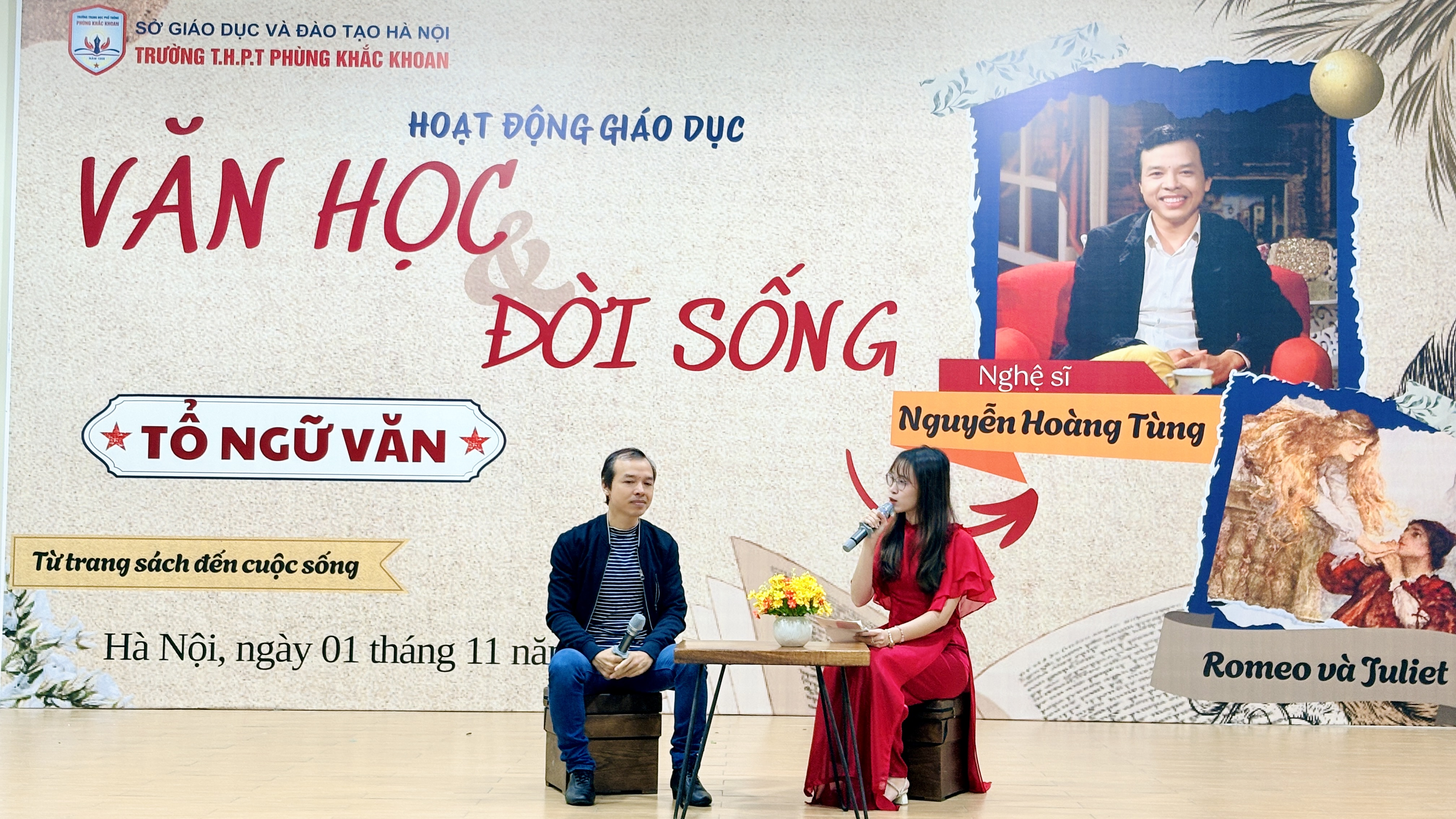 Nghe nghệ sĩ Nguyễn Hoàng Tùng truyền cảm hứng về tình yêu văn học cho các em học sinh