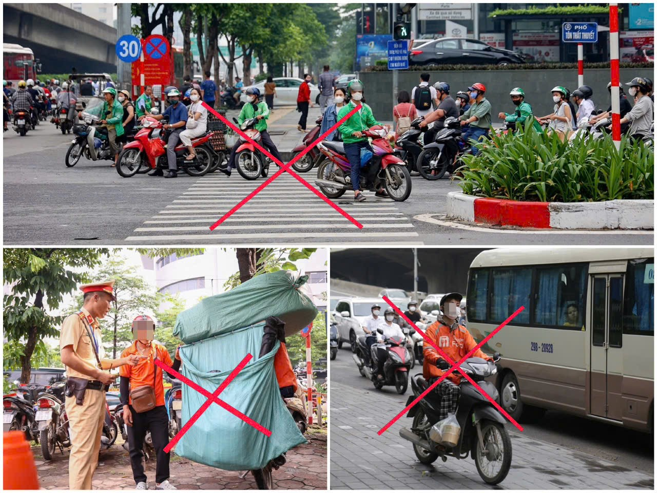 Cảnh sát giao thông tăng cường xử lý vi phạm của 'xe ôm' công nghệ