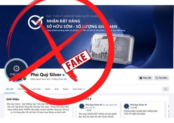 Cảnh báo giả mạo fanpage của Tập đoàn Vàng bạc Đá quý Phú Quý