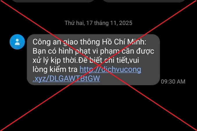 Cảnh báo tin nhắn lừa đảo thông báo “phạt nguội” của Cảnh sát giao thông