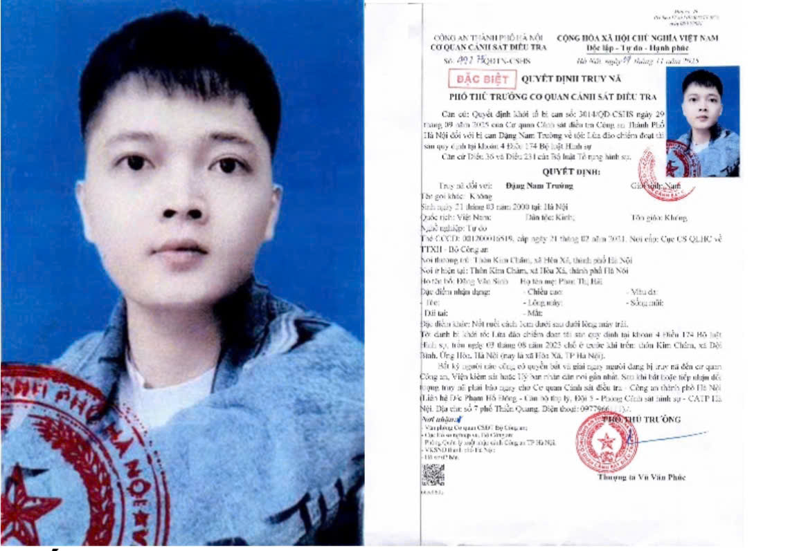 Công an Hà Nội truy nã đặc biệt đối tượng lừa đảo hỗ trợ cho vay tiền