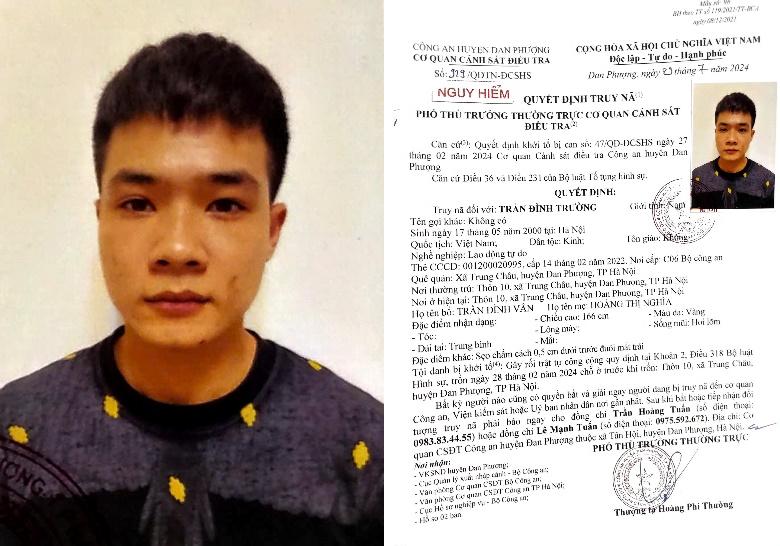 Công an Hà Nội truy nã đối tượng gây rối trật tự công cộng