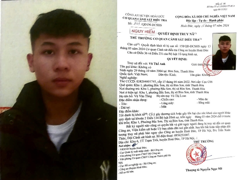 Truy nã đối tượng cố ý gây thương tích