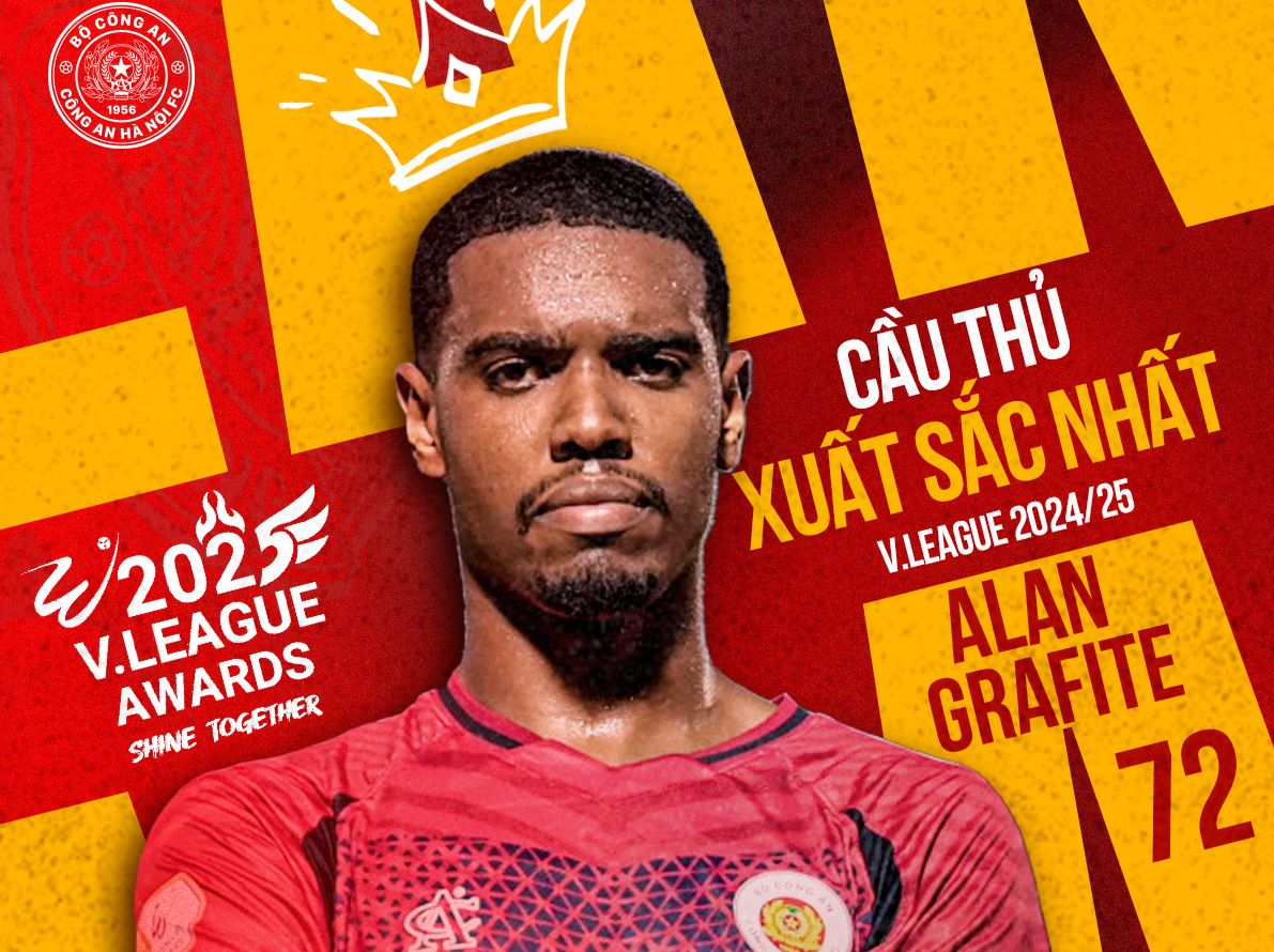 Tiền đạo Công an Hà Nội hay nhất V-League 2024/25
